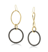 Load image into Gallery viewer, STELLA COLLECTION 18KT GOLD EARRINGS - BLACK DIAMONDS