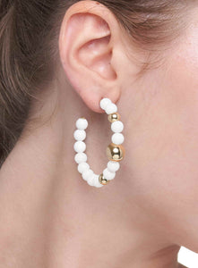 BARBARELLA COLLECTION EARRINGS - WHITE AGATE