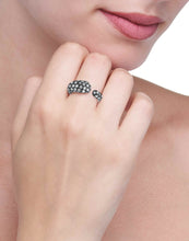 Load image into Gallery viewer, GOCCE COLLECTION WHITE DIAMONDS RING - BLACK RHODIUM