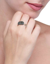 Load image into Gallery viewer, GOCCE COLLECTION BROWN DIAMONDS RING - 18KT ROSE/BLACK RHODIUM