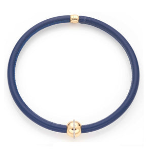 BARBARELLA COLLECTION NECKLACE - BLUE LEATHER