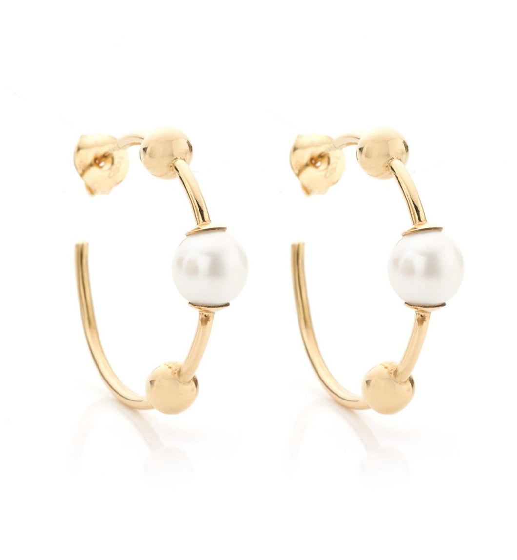 BARBARELLA COLLECTION 18KT GOLD EARRINGS - PEARL - SMALL