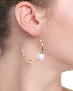 BARBARELLA COLLECTION 18KT GOLD EARRINGS - PEARL - LARGE