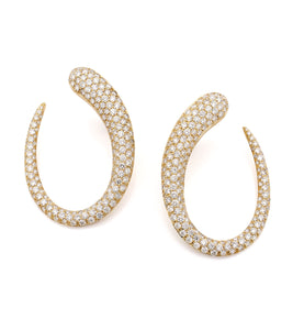 GOCCE COLLECTION EARRINGS - 18KT GOLD - WHITE DIAMONDS - LARGE