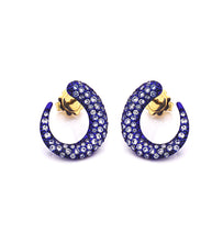 Load image into Gallery viewer, GOCCE COLLECTION WHITE DIAMONDS EARRINGS - 18KT GOLD - COBALT BLUE