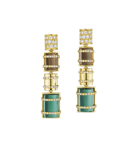 THE BULLET COLLECTION 18KT GOLD EARRINGS - MULTISTONE