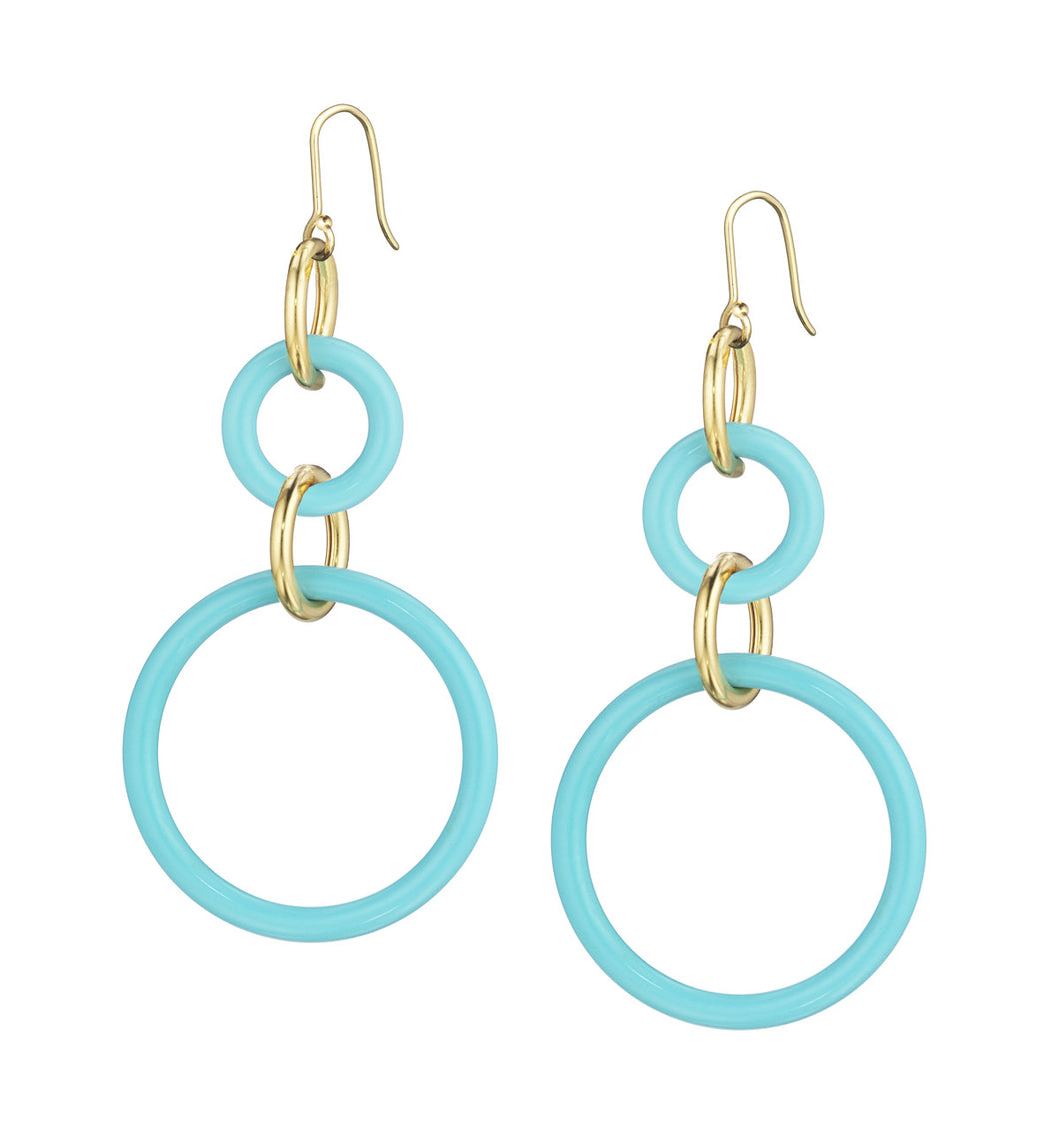 STELLA COLLECTION - 18KT GOLD - LARGE AND SMALL TURQUOISE LINKS