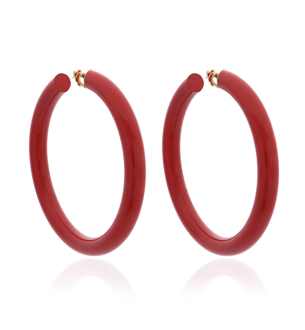 BARBARELLA COLLECTION - 18KT GOLD - STERLING SILVER - EX-LARGE - CORAL RED