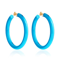 Load image into Gallery viewer, BARBARELLA COLLECTION - 18KT GOLD - STERLING SILVER - EX-LARGE - AQUA BLUE