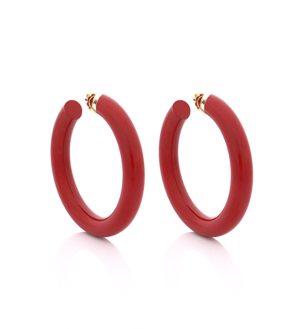 BARBARELLA COLLECTION - 18KT GOLD - STERLING SILVER - EX-MEDIUM - CORAL RED