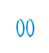 Load image into Gallery viewer, BARBARELLA COLLECTION - 18KT GOLD - STERLING SILVER - SMALL - AQUA BLUE