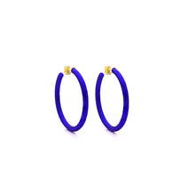 Load image into Gallery viewer, BARBARELLA COLLECTION - 18KT GOLD - STERLING SILVER - SMALL - COBALT BLUE