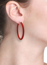 Load image into Gallery viewer, BARBARELLA COLLECTION - 18KT GOLD - STERLING SILVER - SMALL - CORAL RED