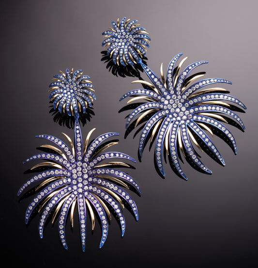 FIREWORKS - 18KT YELLOW GOLD - BLUE TITANIUM