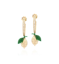Load image into Gallery viewer, &quot;LOVE LEMONS&quot; - 18KT GOLD - WHITE DIAMONDS - EARRINGS