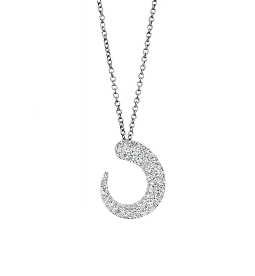 GOCCE COLLECTION WHITE DIAMONDS NECKLACE - 18KT WHITE GOLD