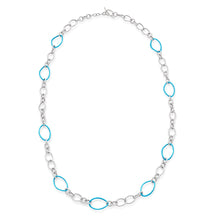 Load image into Gallery viewer, STELLA COLLECTION STERLING SILVER NECKLACE - AQUA BLUE