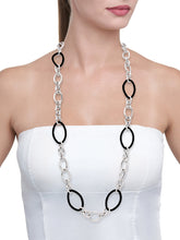 Load image into Gallery viewer, STELLA COLLECTION STERLING SILVER NECKLACE - BLACK