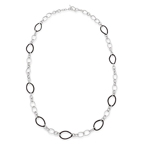 STELLA COLLECTION STERLING SILVER NECKLACE - BLACK