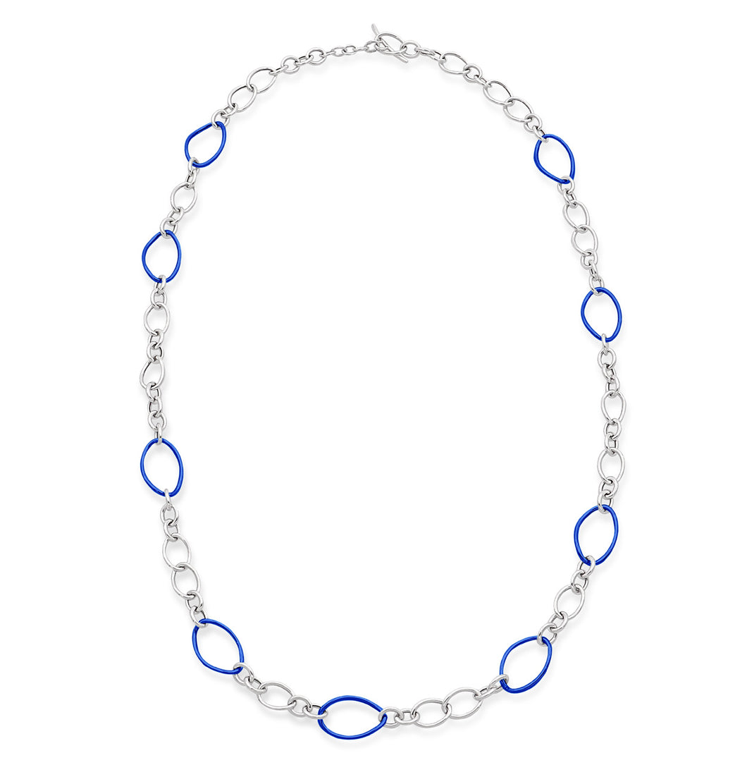 STELLA COLLECTION STERLING SILVER NECKLACE - COBALT BLUE