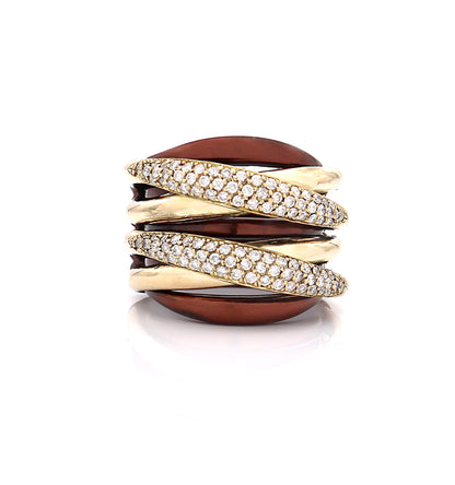 "LIZZY" - 18KT GOLD - WHITE DIAMONDS - BROWN