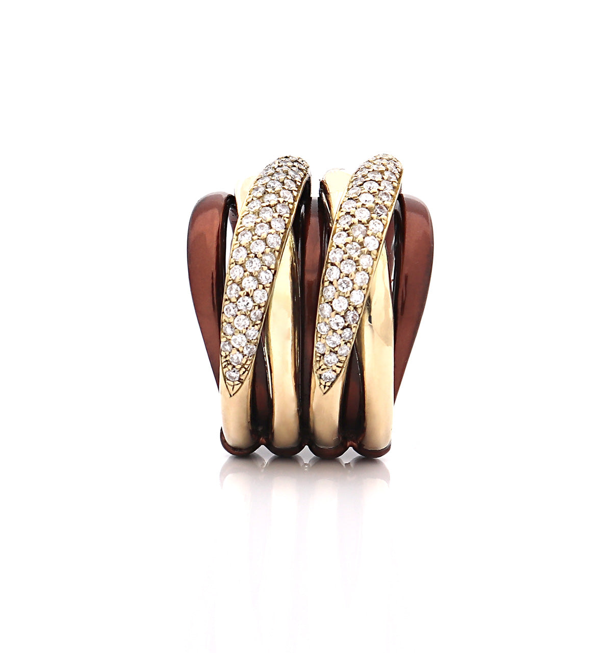 "LIZZY" - 18KT GOLD - WHITE DIAMONDS - BROWN