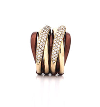 Load image into Gallery viewer, &quot;LIZZY&quot; - 18KT GOLD - WHITE DIAMONDS - BROWN