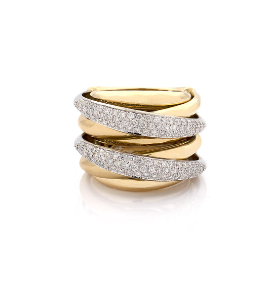 "LIZZY" - 18KT YELLOW AND WHITE GOLD - WHITE DIAMONDS