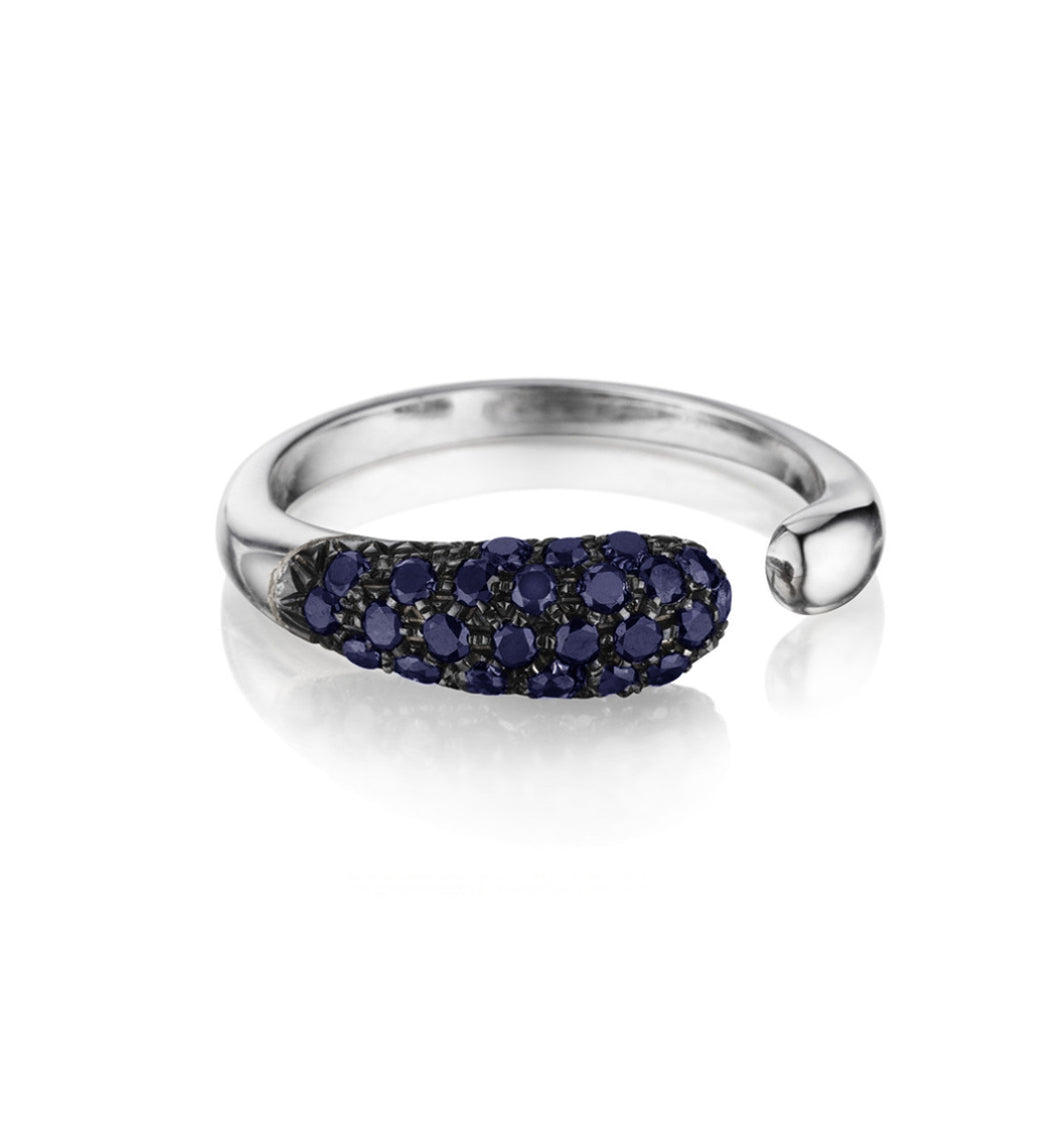 GOCCE COLLECTION BLUE SAPPHIRES RING - 18KT WHITE GOLD - SMALL