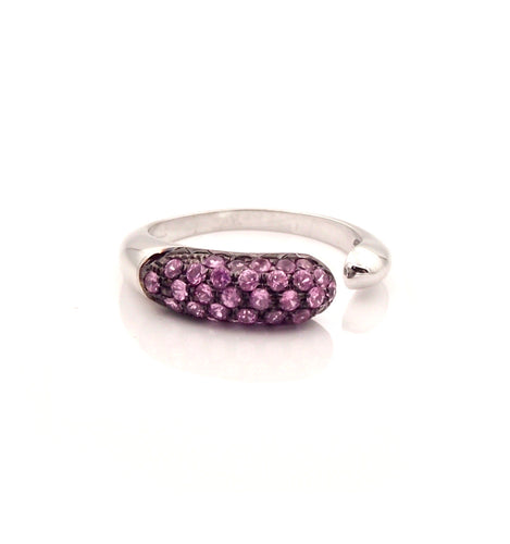 GOCCE COLLECTION PINK SAPPHIRES RING - 18KT WHITE GOLD - SMALL